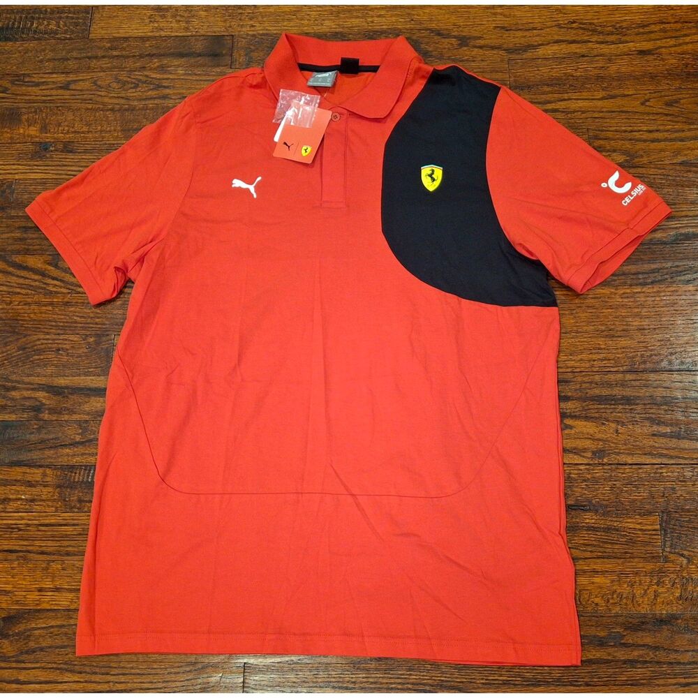 NWT Puma Red Ferrari Fanwear Classic Polo Shirt Mens XL